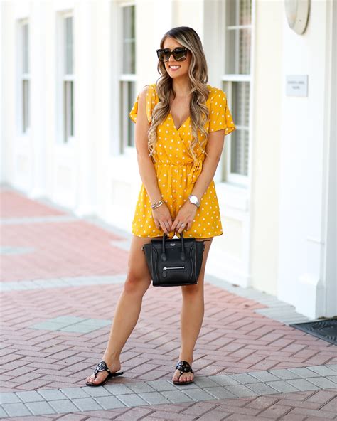 romper tory burch sandals outfit.